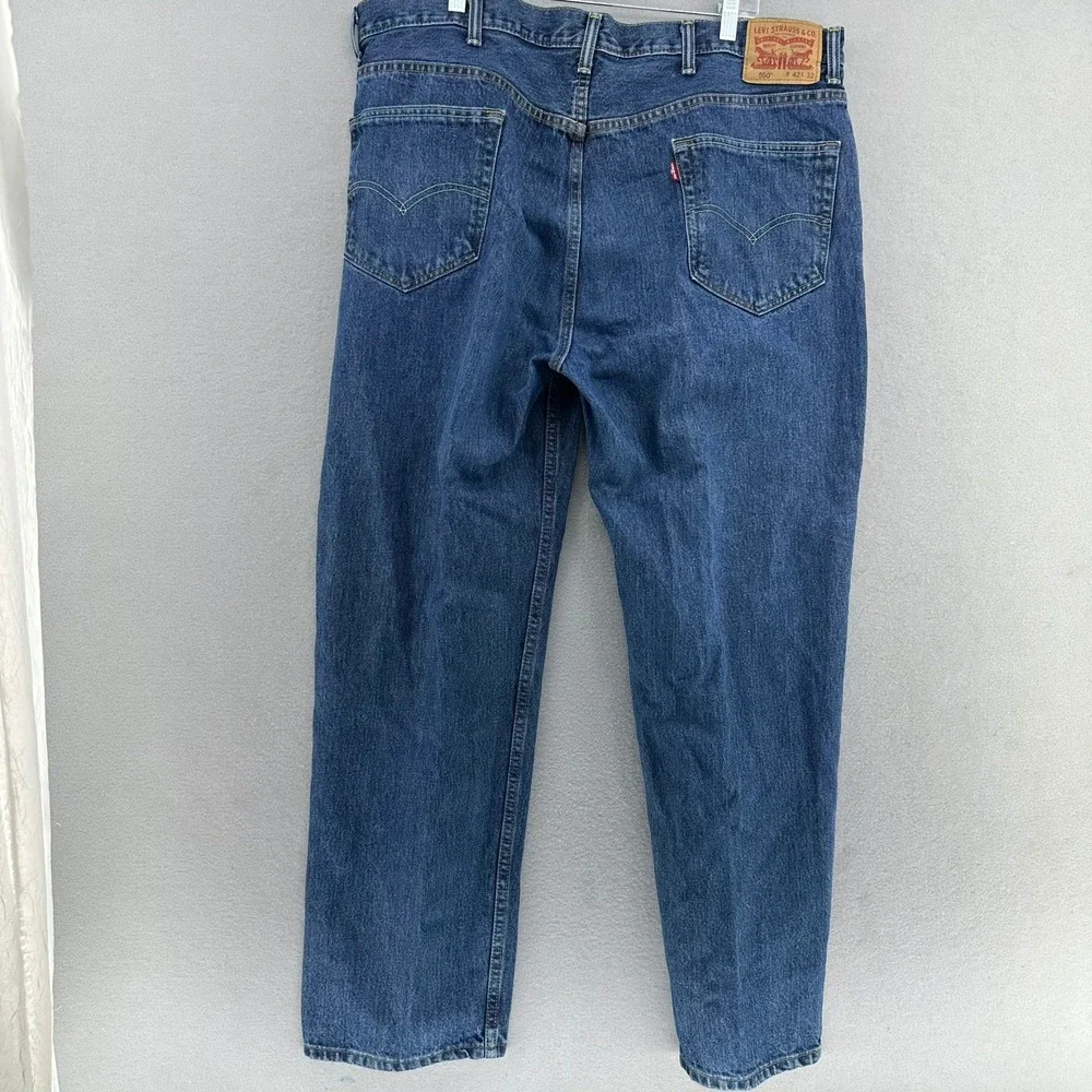 2014 Levi Strauss 550 Relaxed Fit Blue Jeans Denim Mens W42 L32 Loose Baggy Dad